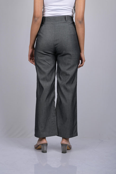 women pant for women western wear party wear Stylish Dark Grey Cotton Denim Silk Pant (OTL-PNT-1004)
